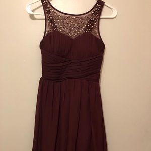 Short burgundy homecoming dress